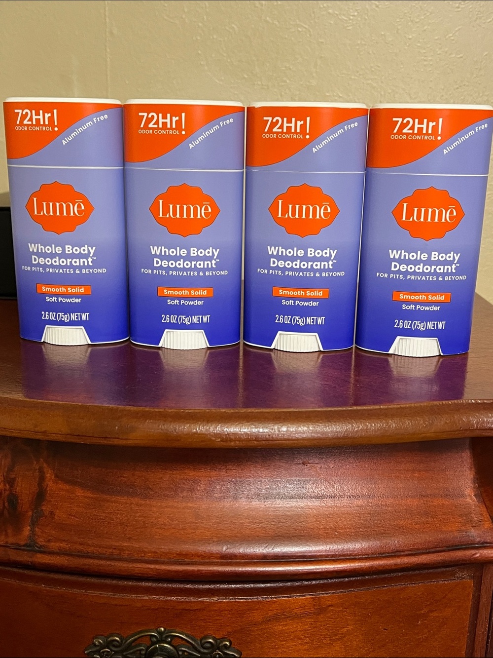 Lume whole body deodorant smooth solid soft powder lot of 4